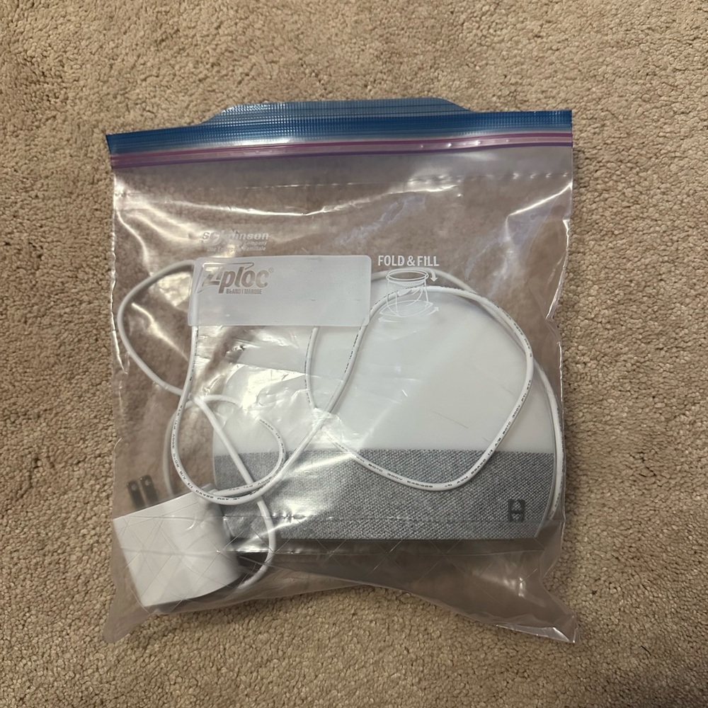 Portable Bluetooth Speaker with Charger - White & Gray